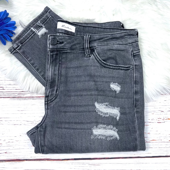 |•KANCAN•| Black Distressed Stretch Skinny Jeans Size 11/29 - Picture 9 of 9